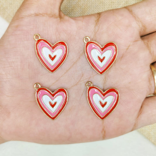 Powerpuff Pink Heart Metal Charms