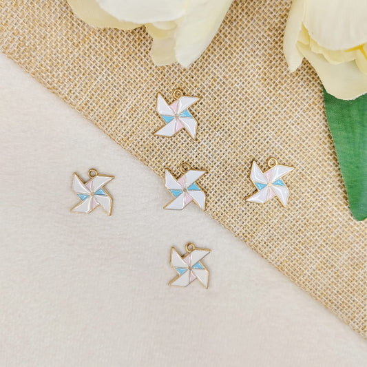 Pastel Paper Fan Metal Charms