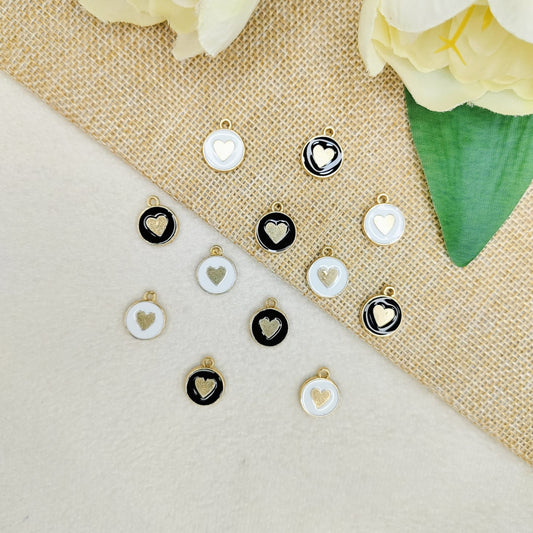 Double-Sided Heart Coin Charms