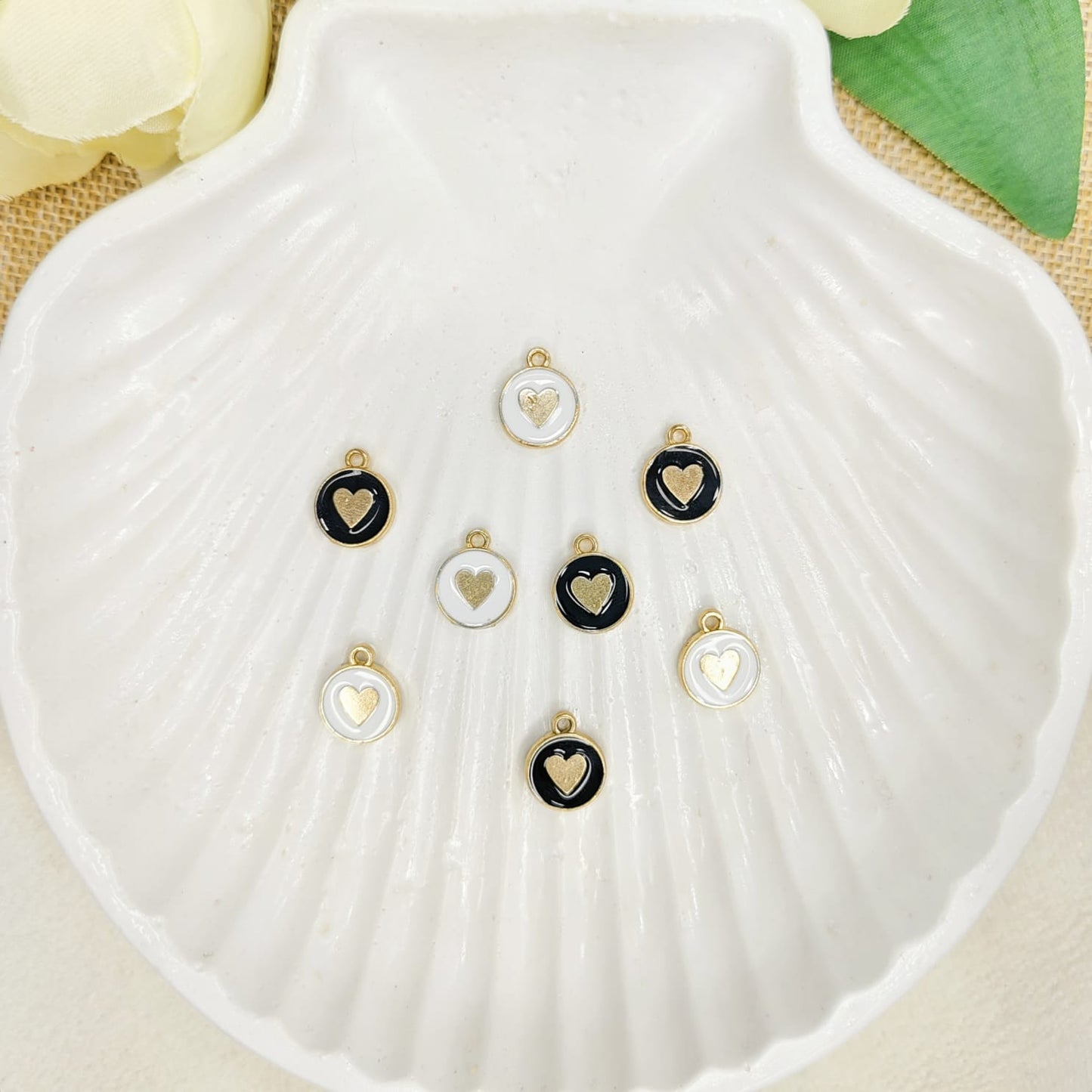 Double-Sided Heart Coin Charms