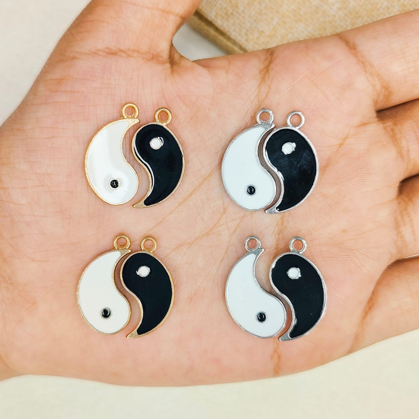 Yin Yang Pair Metal Charms