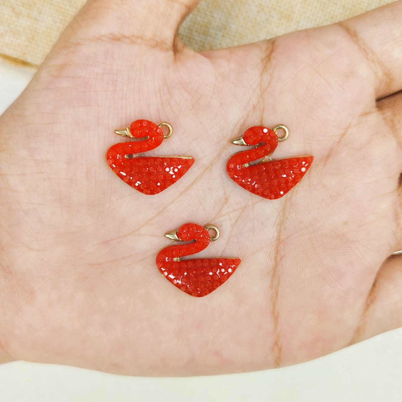 Multi-Studded Swan Charms