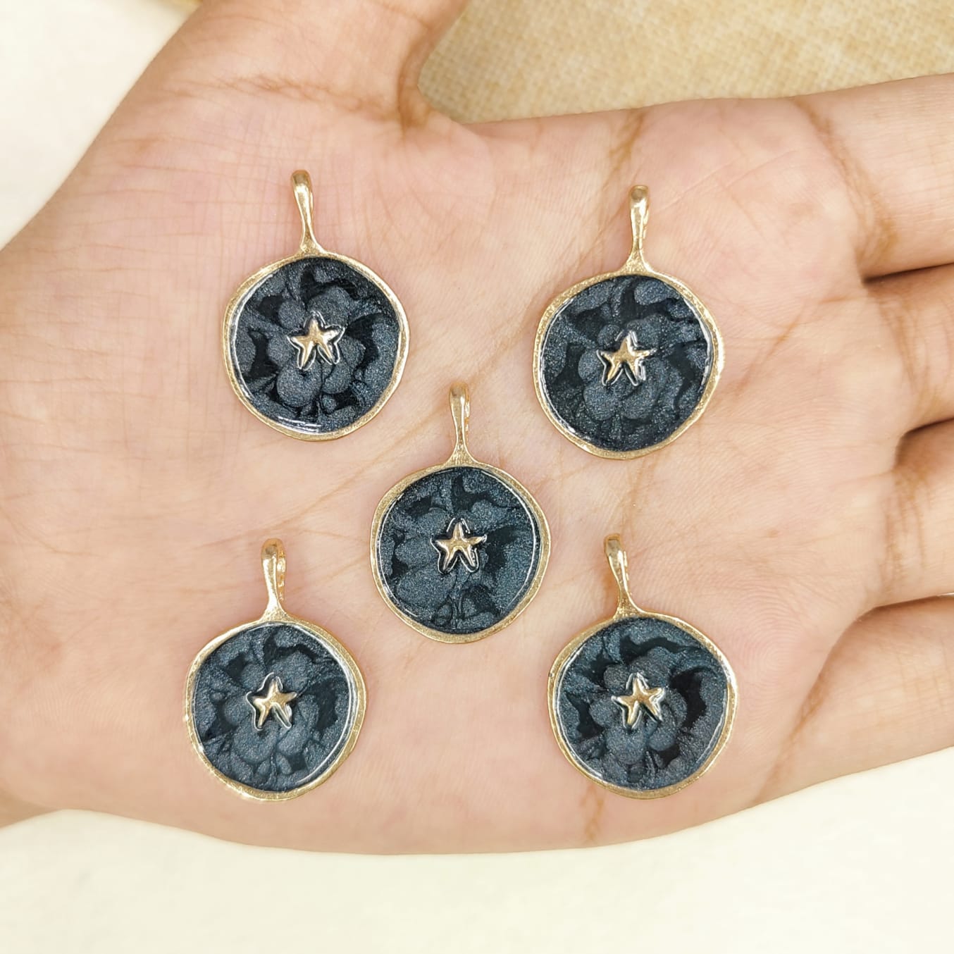 Round Enamel Galaxy Charms