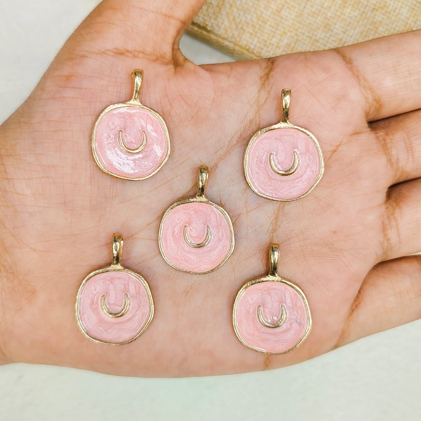 Round Enamel Galaxy Charms