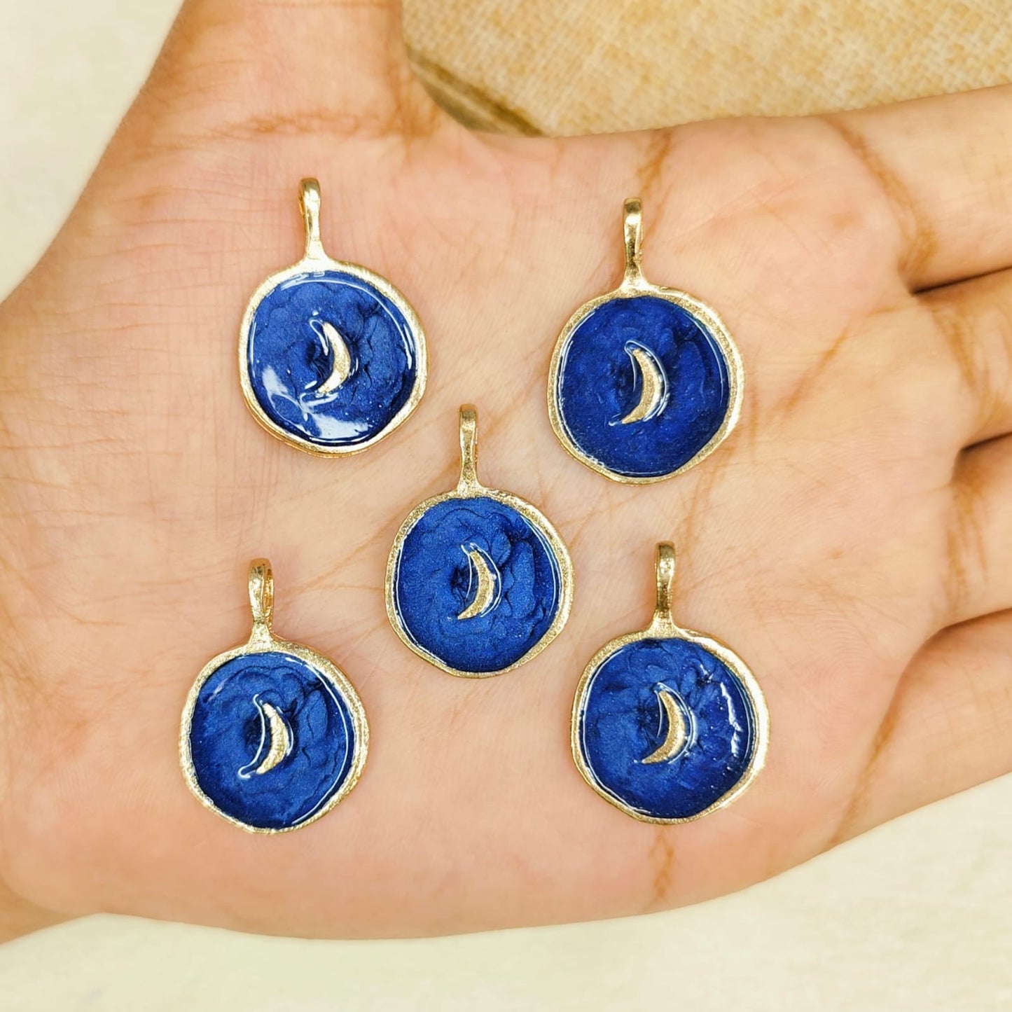 Round Enamel Galaxy Charms