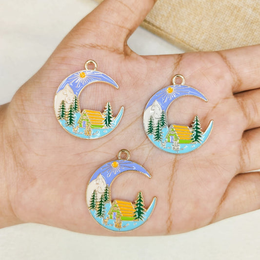 Aesthetic Travel Moon Charms
