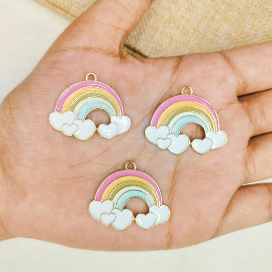 Big Hearty Rainbow Metal Charms