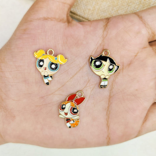 Powerpuff Girls Metal Charms