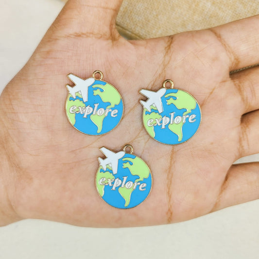Explore Globe Metal Charms