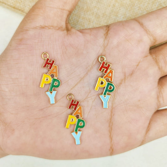 Multicolour HAPPY Charms