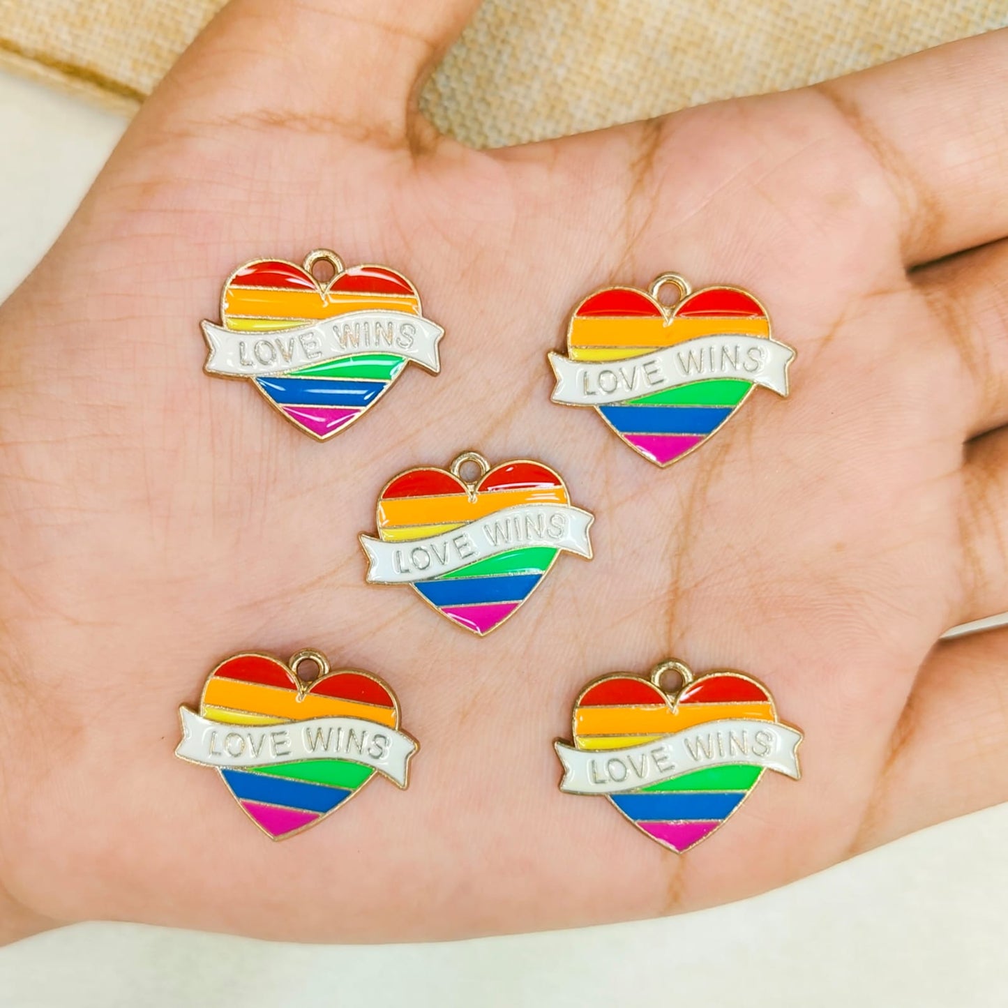 Love Wins Heart Pride Charms