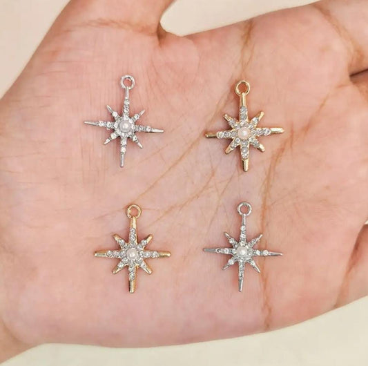 Studded Moon & Star Charms
