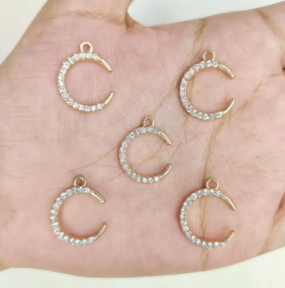Studded Moon & Star Charms