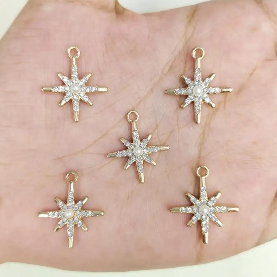 Studded Moon & Star Charms