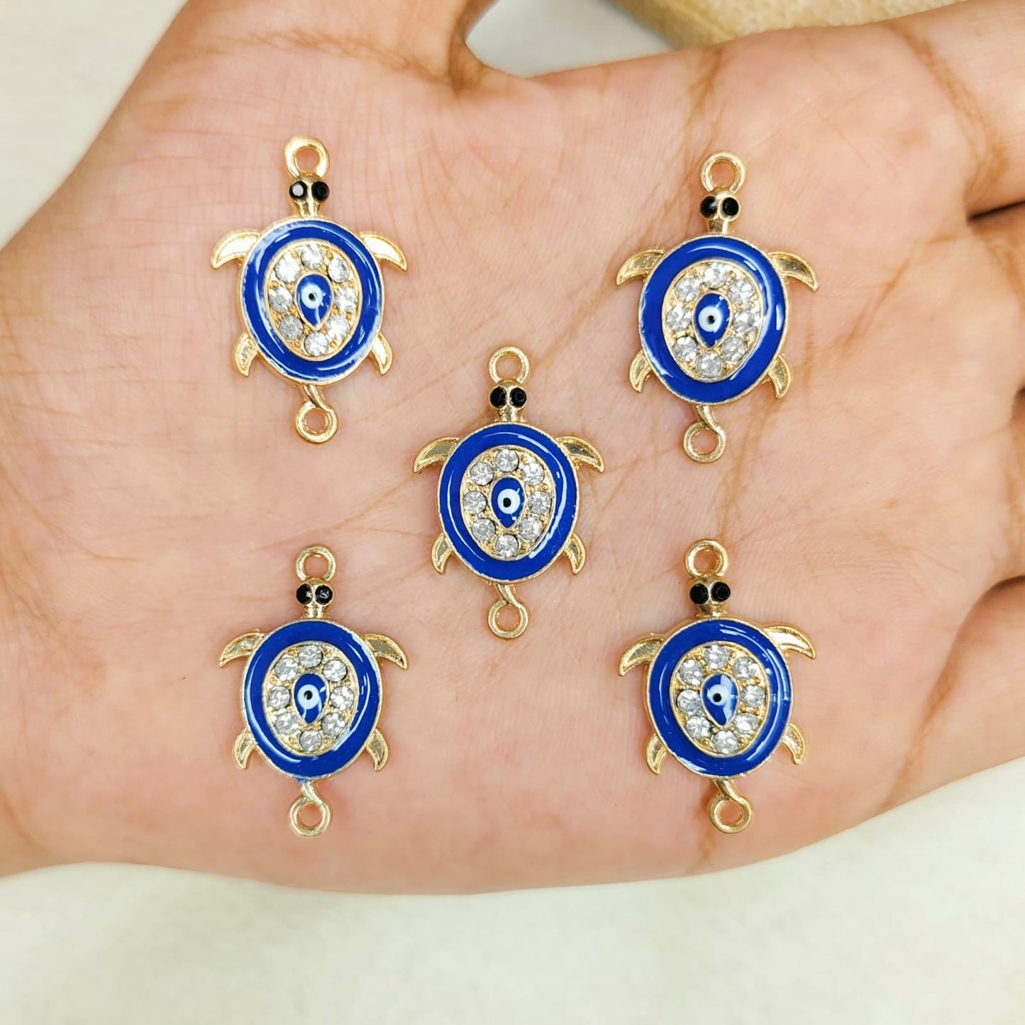 Studded Tortoise Evil Eye Connectors