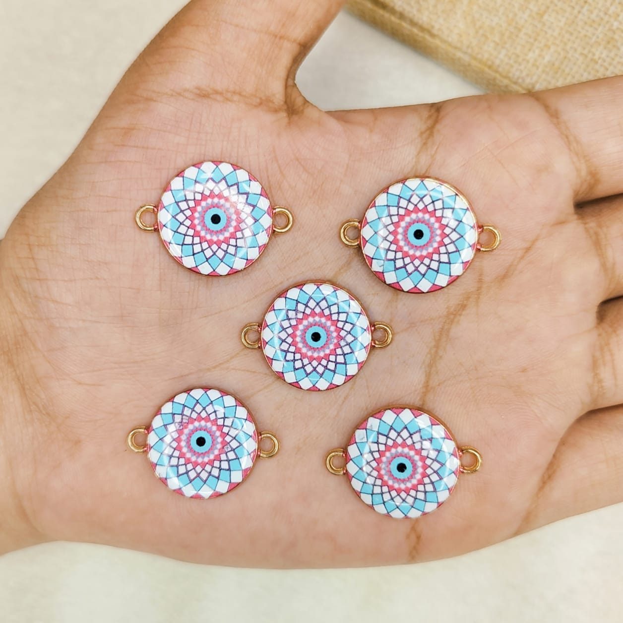 Pastel Printed Mandala Connectors