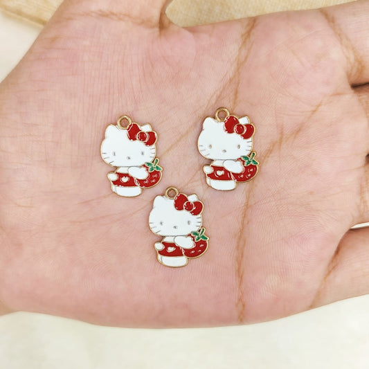 Mini Strawberry Hello Kitty Charms