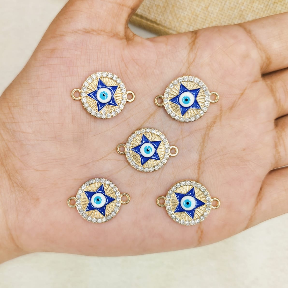 Studded Star Evil Eye Connectors