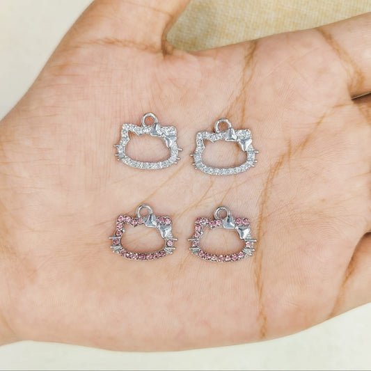 Studded Silver Hello Kitty Charms