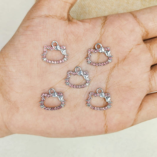 Studded Silver Hello Kitty Charms