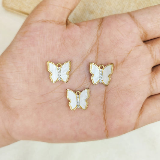 Pearl-Finish Mini Butterfly Charms