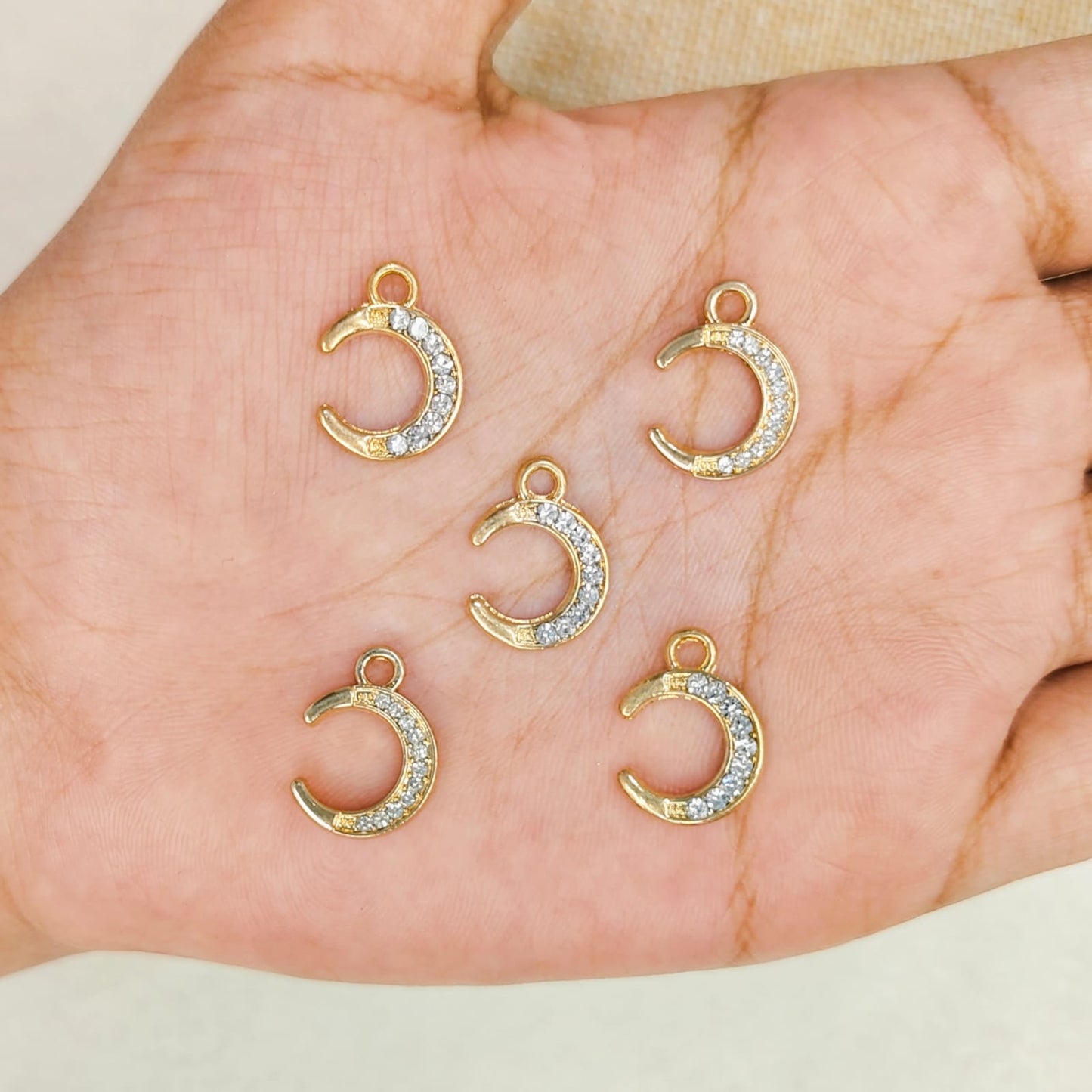Luxury Studded Mini Moon Charms
