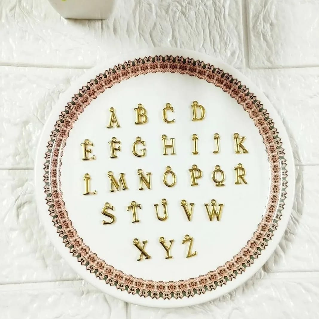 Plain Golden Initial Charms