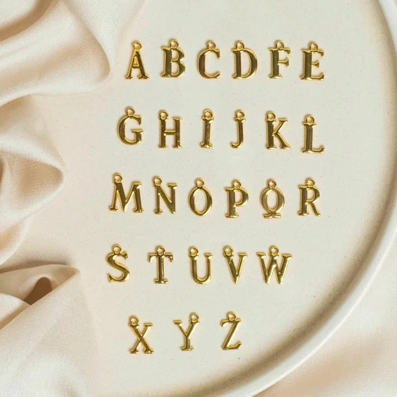Plain Golden Initial Charms
