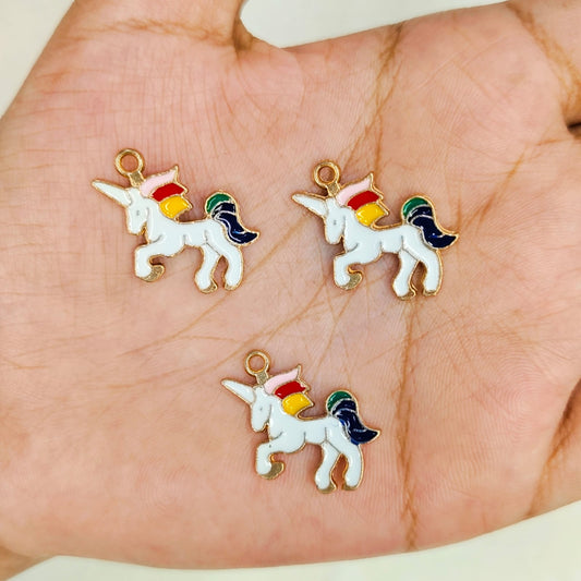 Jumping Unicorn Metal Charms