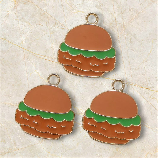 Yummy Burger Metal Charms