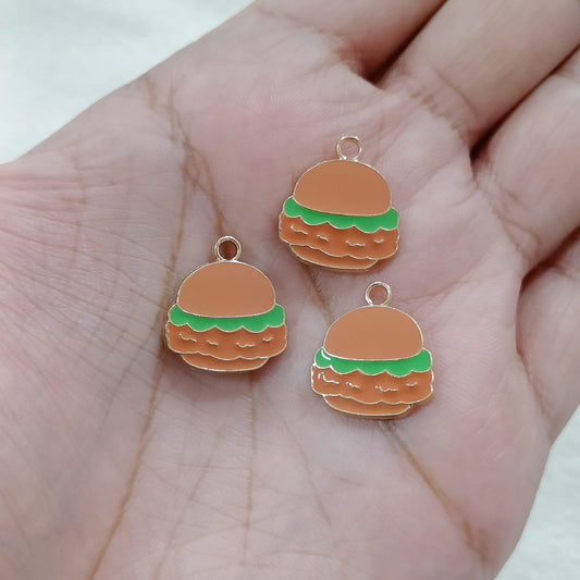 Yummy Burger Metal Charms