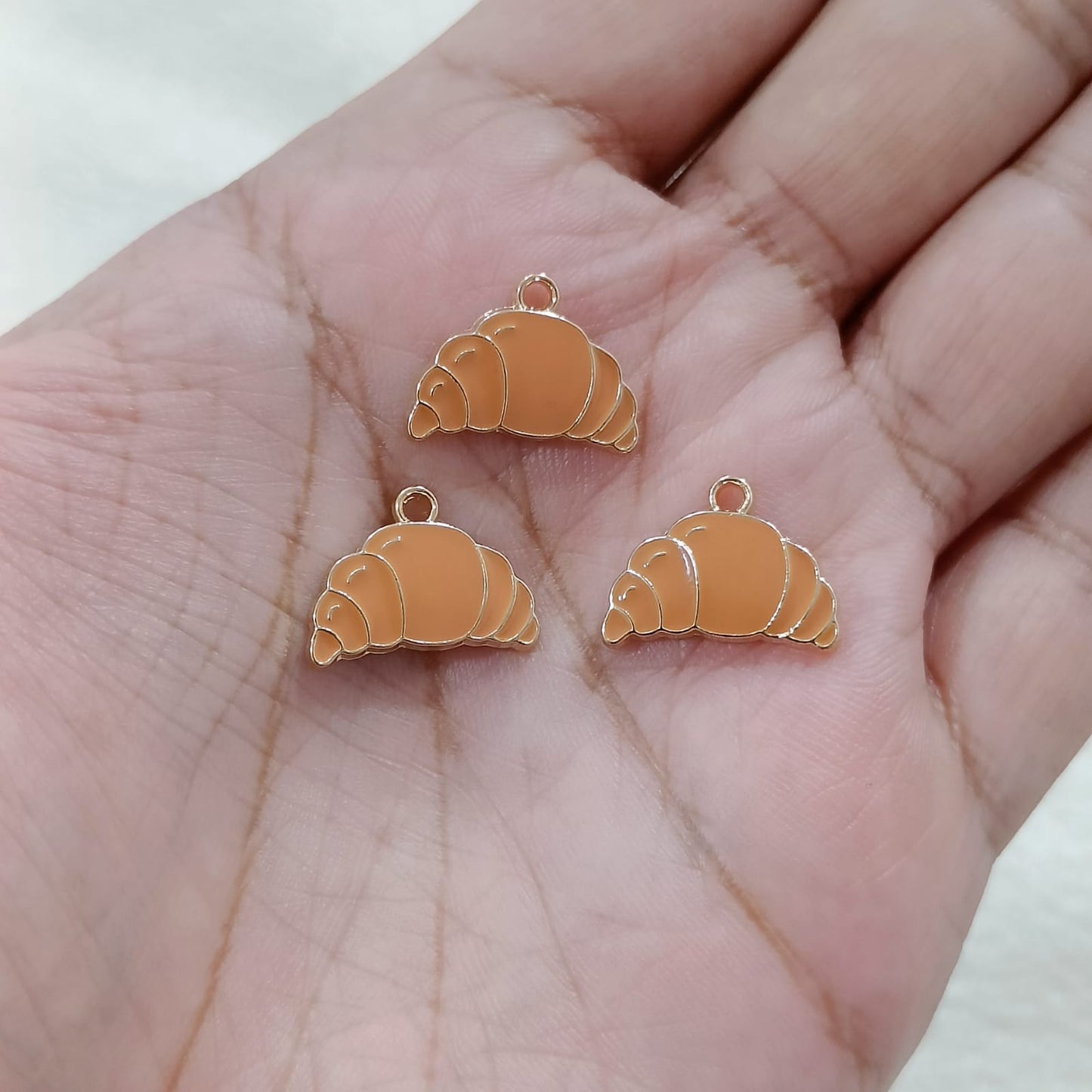 French Croissant Metal Charms