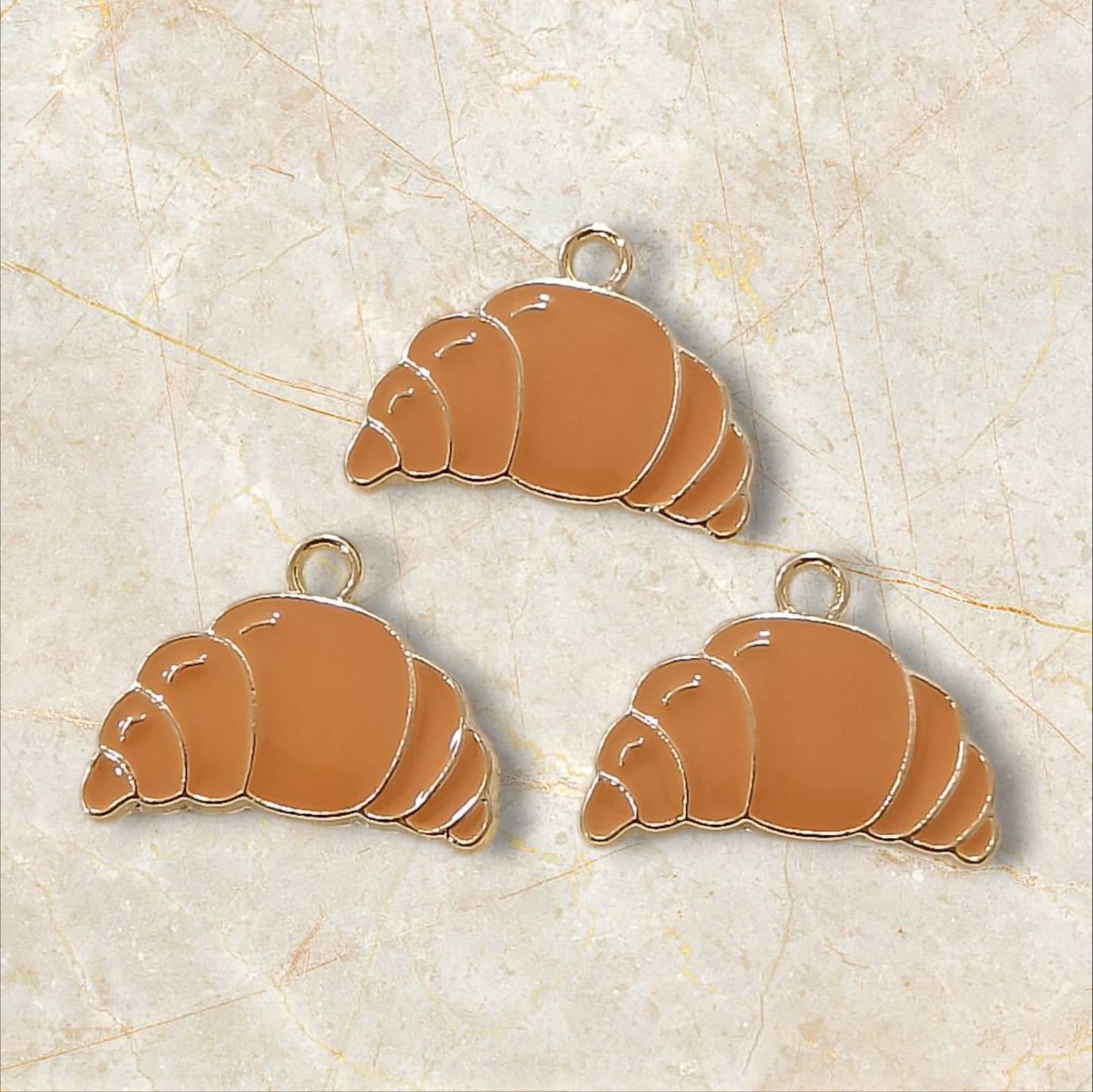 French Croissant Metal Charms
