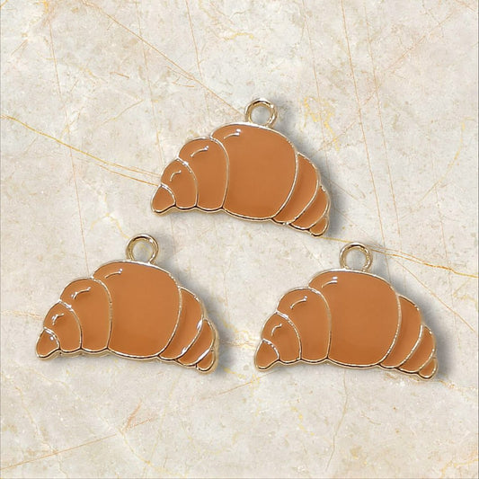 French Croissant Metal Charms