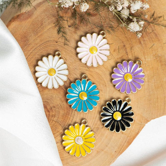 Classic Daisy Flower Metal Charms