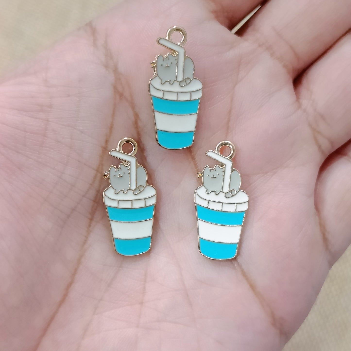 Cute Kitty Sipper Metal Charms