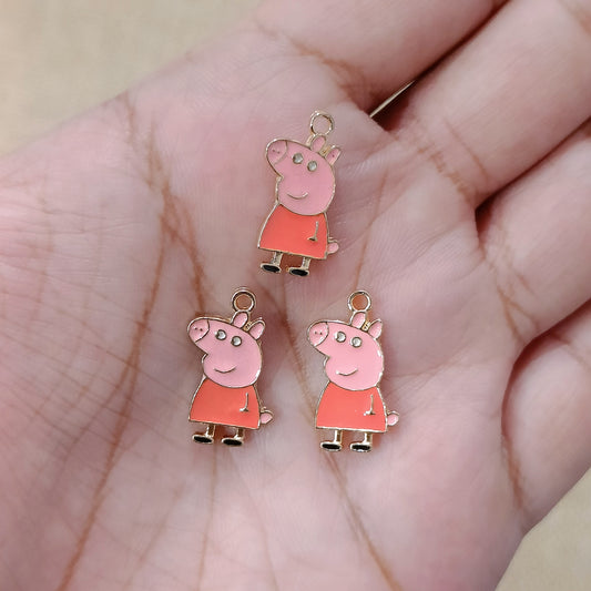 Mini Peppa Pig Metal Charms