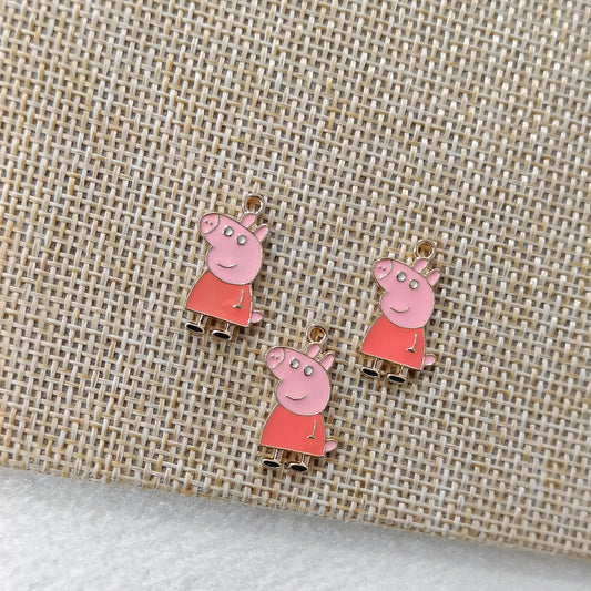 Mini Peppa Pig Metal Charms