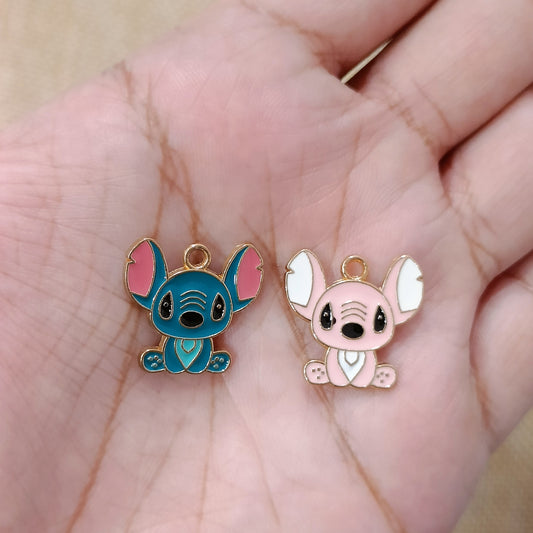 Cute Sitting Stitch Disney Metal Charms