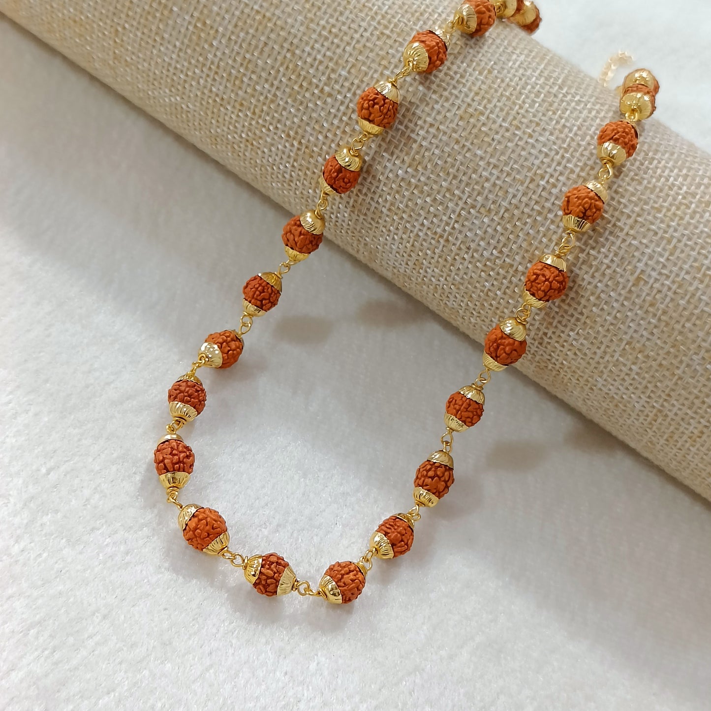 Natural Rudraksha Beads Unisex Necklace