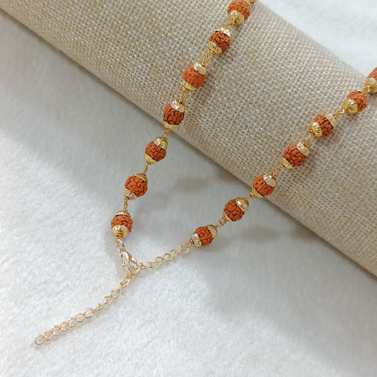 Natural Rudraksha Beads Unisex Necklace