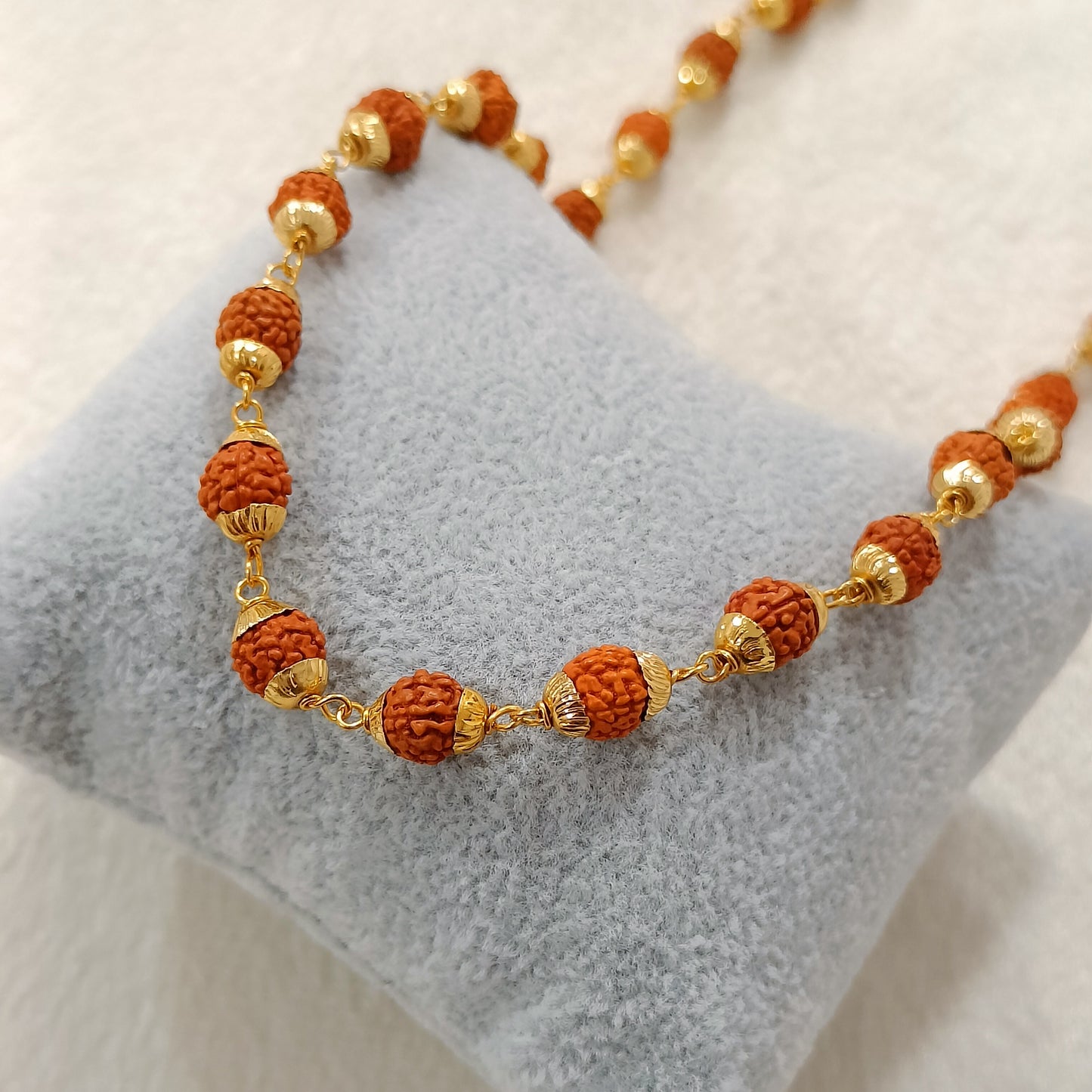 Natural Rudraksha Beads Unisex Necklace