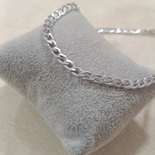 Narrow Flat-Link Curb Chain Necklace