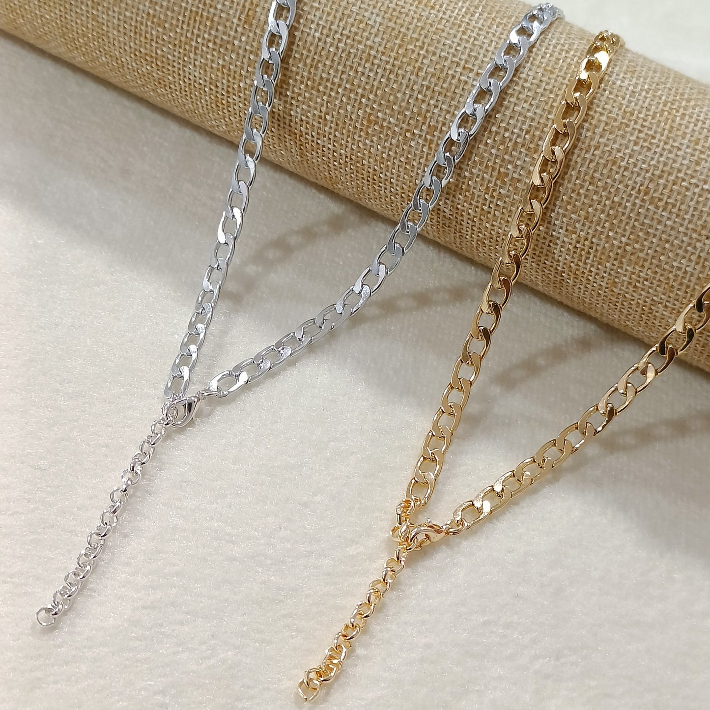 Narrow Flat-Link Curb Chain Necklace