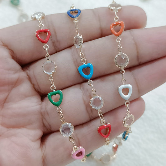Trio Heart Link Metal Chain