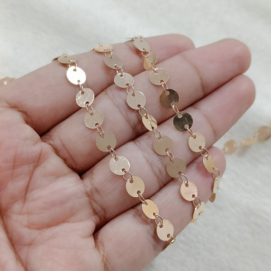 Satin Disc Sequin Metal Chain