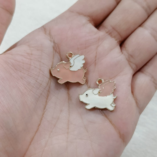 Cute Pig Fairy Metal Charms