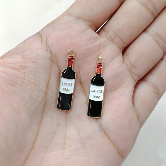 Vintage Wine Bottle Metal Charms