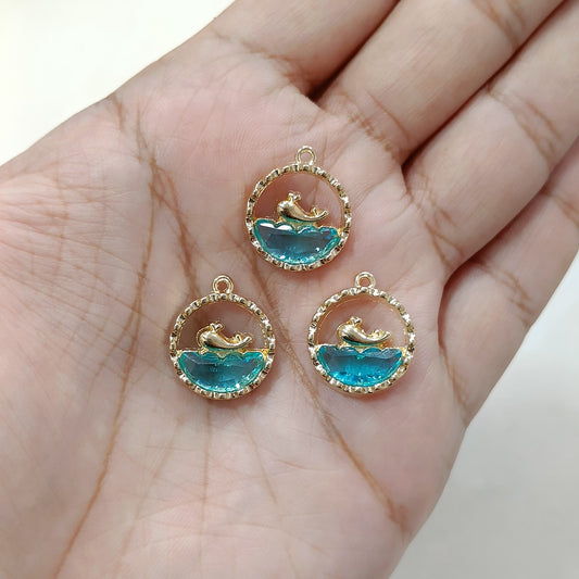 Luxury Golden Swimming Whale Charms