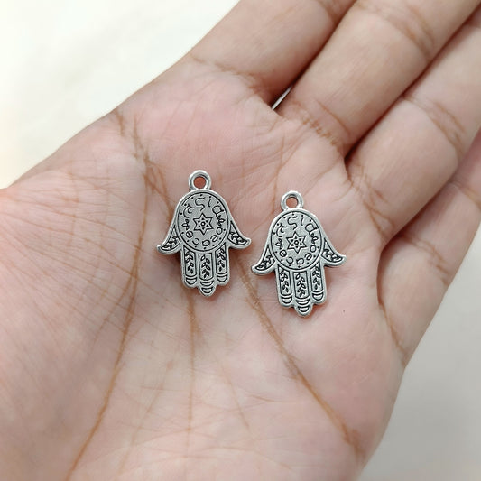 Oxo-Silver Hamsa Goodluck Metal Charms